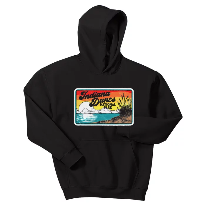 Indiana Dunes National Park Retro Vintage 80S Graphic Kids Hoodie