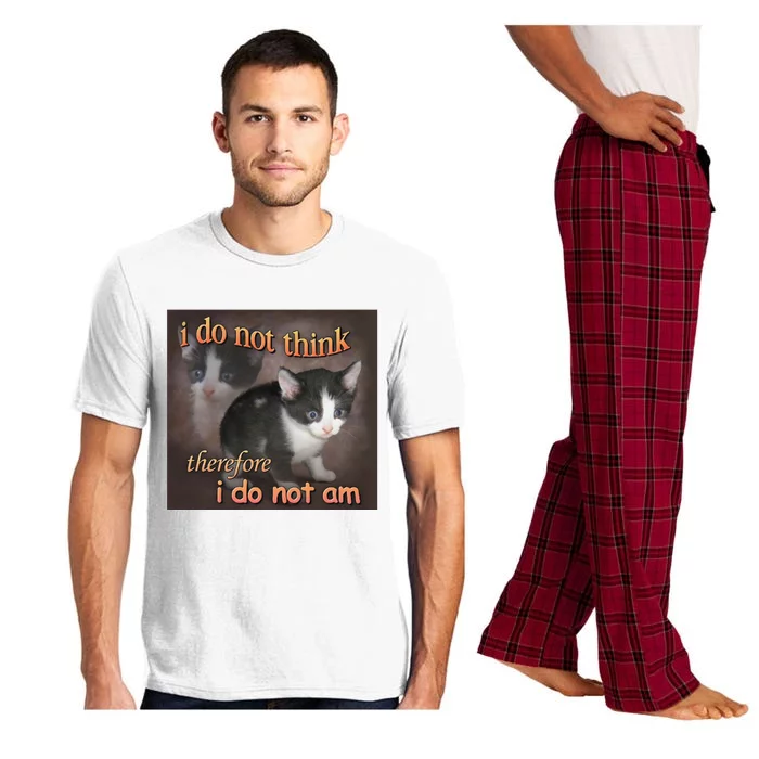 I Do Not Think Therefore I Do Not Am Cat Meme Pajama Set