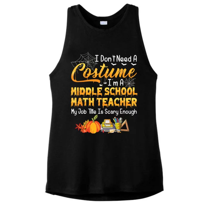 I Dont Need A Costume Middle School Math Teacher Halloween Ladies Tri-Blend Wicking Tank