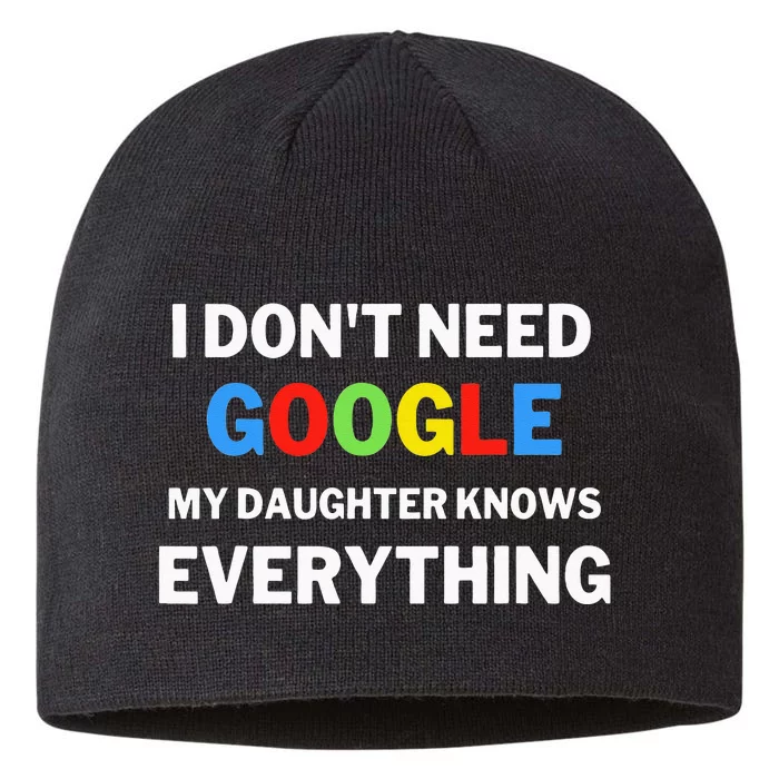 I Dont Need Google My Daughter Knows Everything Funny 8 1/2in Sustainable Knit Beanie