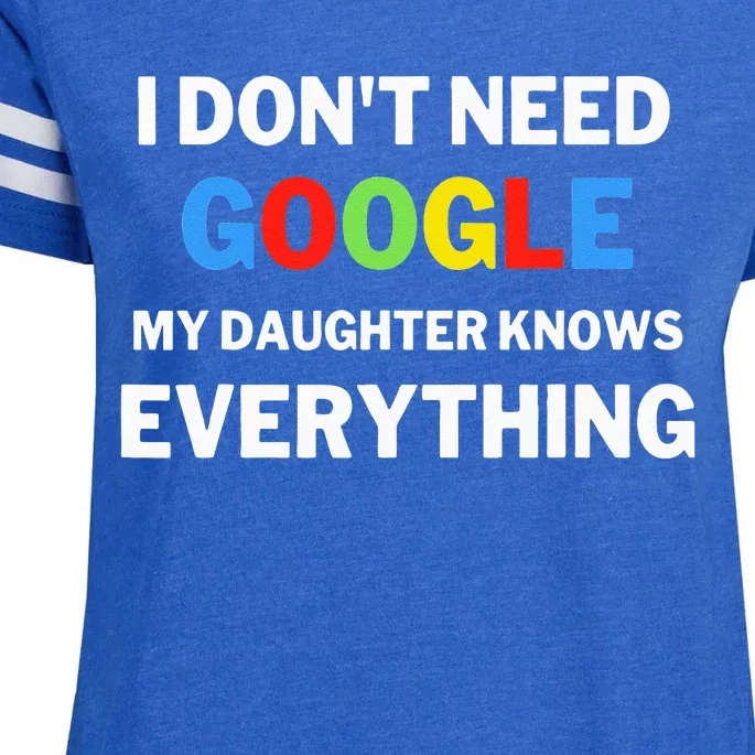 I Dont Need Google My Daughter Knows Everything Funny Enza Ladies Jersey Football T-Shirt