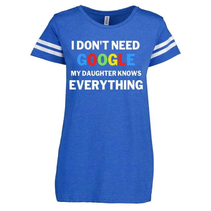 I Dont Need Google My Daughter Knows Everything Funny Enza Ladies Jersey Football T-Shirt