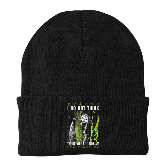 I Do Not Think Therefore I Do Not Am Possum Japanese Knit Cap Winter Beanie