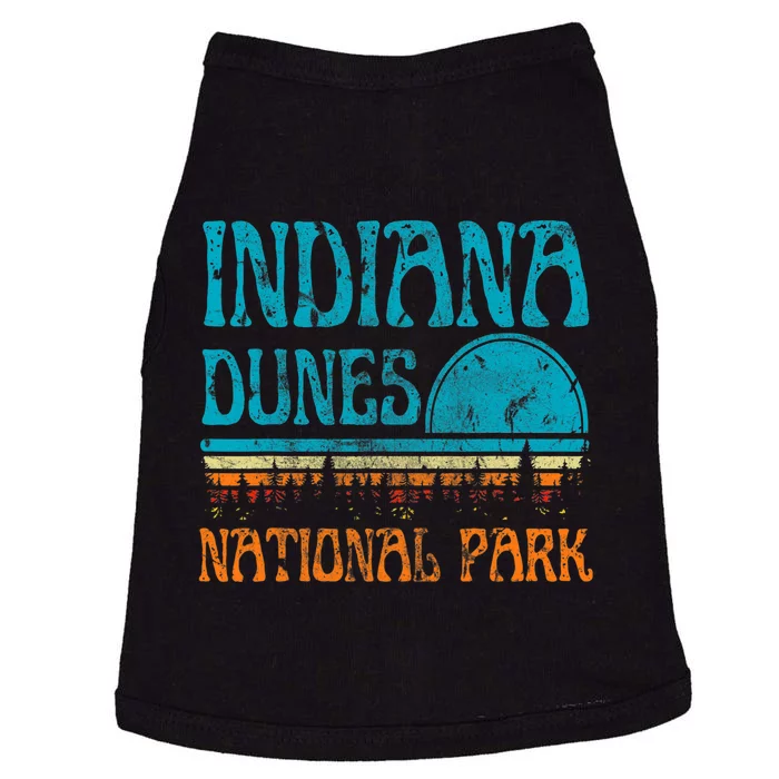 Indiana Dunes National Park Lake Michigan Retro Sunset Doggie Tank