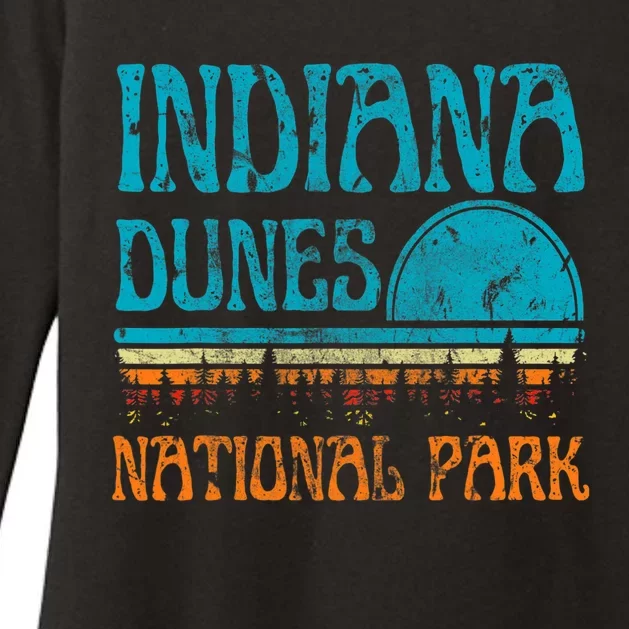 Indiana Dunes National Park Lake Michigan Retro Sunset Womens CVC Long Sleeve Shirt