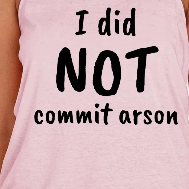 I Did Not Commit Arson Quote Women's Knotted Racerback Tank