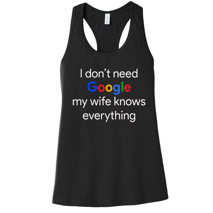 I DonT Need Google My Wife Knows Everything Funny Husband Women's Racerback Tank