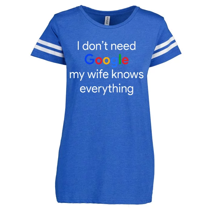 I DonT Need Google My Wife Knows Everything Funny Husband Enza Ladies Jersey Football T-Shirt