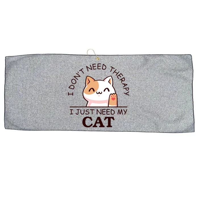 I Don't Need Therapy I Just Need My Cat Cute Large Microfiber Waffle Golf Towel