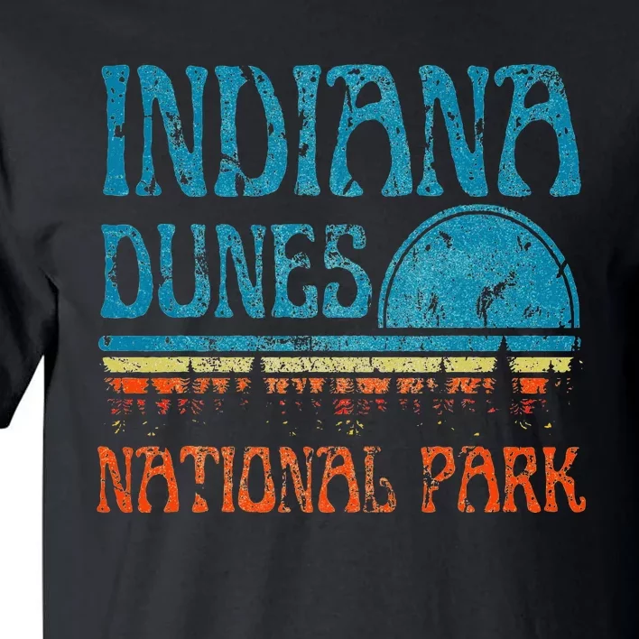 Indiana Dunes National Park Lake Michigan Retro Sunset Tall T-Shirt