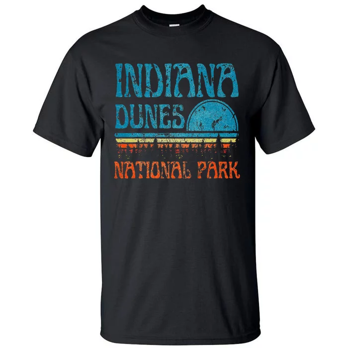 Indiana Dunes National Park Lake Michigan Retro Sunset Tall T-Shirt