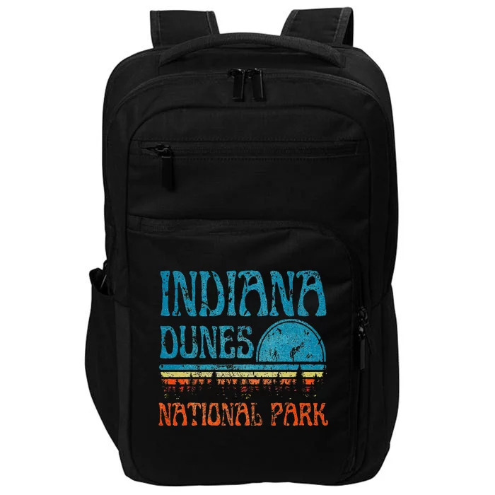 Indiana Dunes National Park Lake Michigan Retro Sunset Impact Tech Backpack