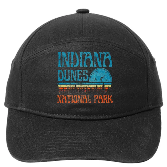 Indiana Dunes National Park Lake Michigan Retro Sunset 7-Panel Snapback Hat