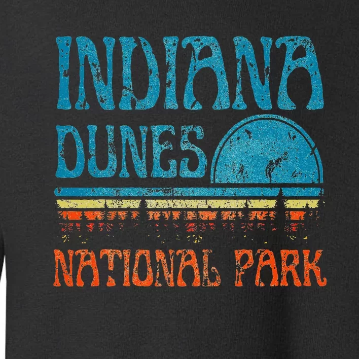 Indiana Dunes National Park Lake Michigan Retro Sunset Toddler Sweatshirt