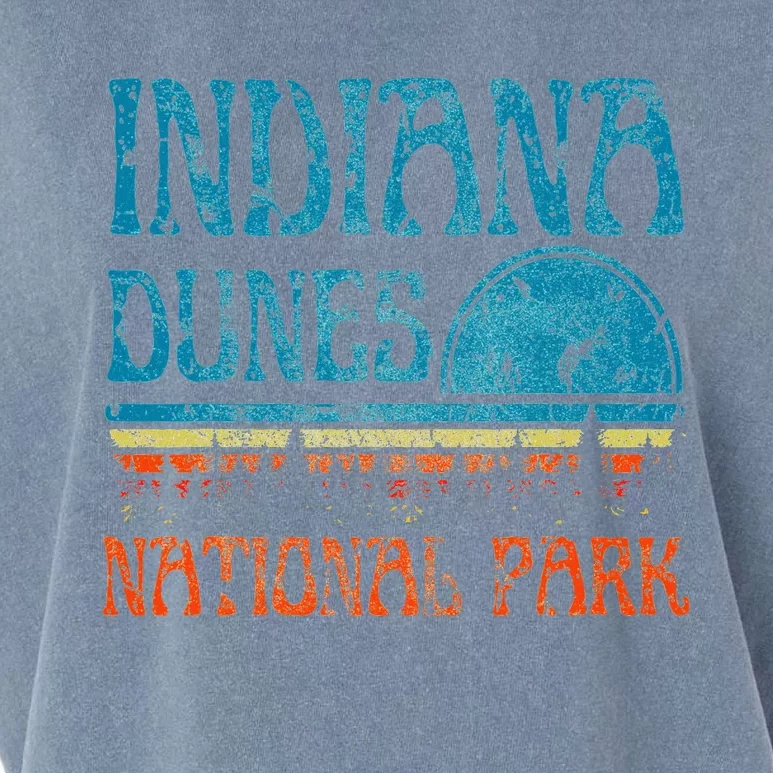 Indiana Dunes National Park Lake Michigan Retro Sunset Garment-Dyed Women's Muscle Tee