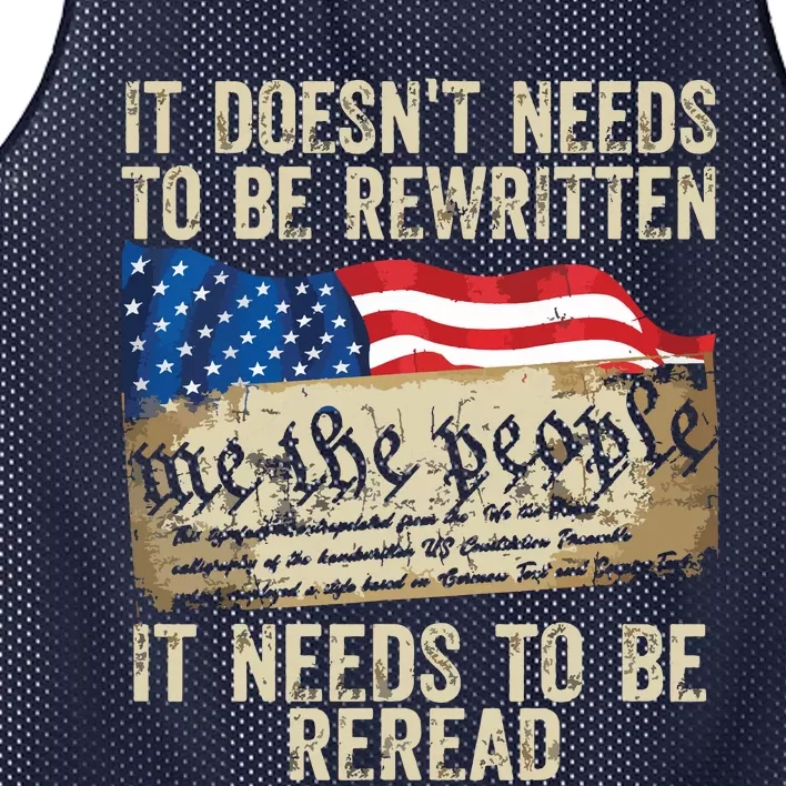 It Doesnt Need To Be Rewritten T Constitution Flag Usa Mesh Reversible Basketball Jersey Tank