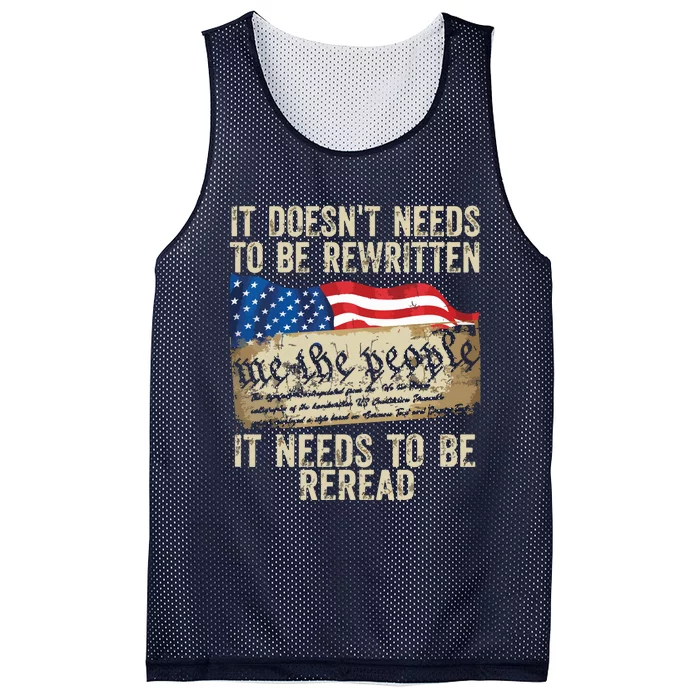 It Doesnt Need To Be Rewritten T Constitution Flag Usa Mesh Reversible Basketball Jersey Tank