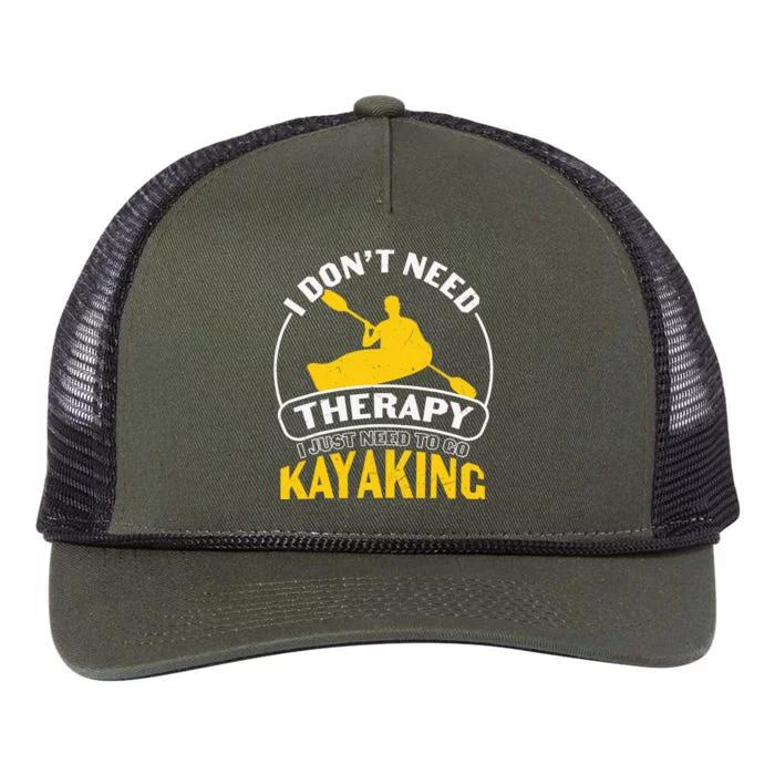 I Don't Need Therapy I Just Need To Go Kayaking Retro Rope Trucker Hat Cap