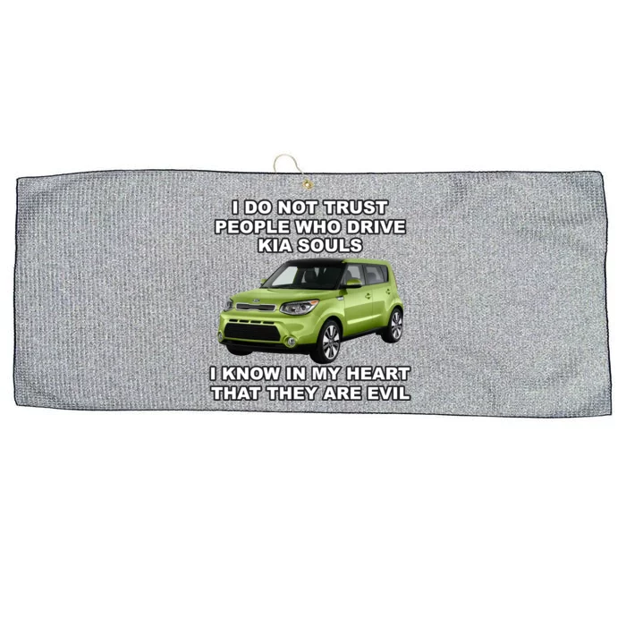 I Do Not Trust People Who Drive Kia Souls Large Microfiber Waffle Golf Towel