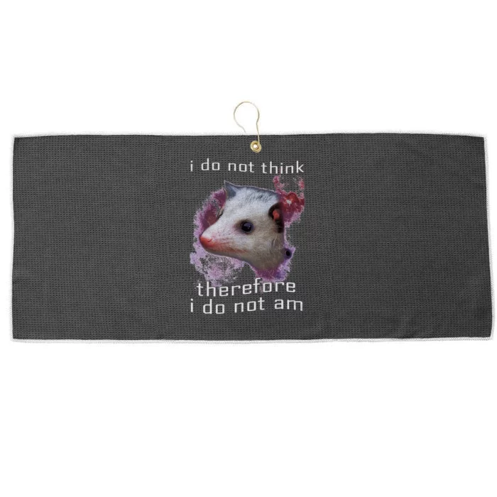 I Do Not Think Therefore I Do Not Am Possum Space Large Microfiber Waffle Golf Towel