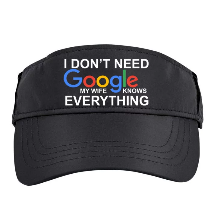 I Don't Need Google My Wife Knows Everything Adult Drive Performance Visor