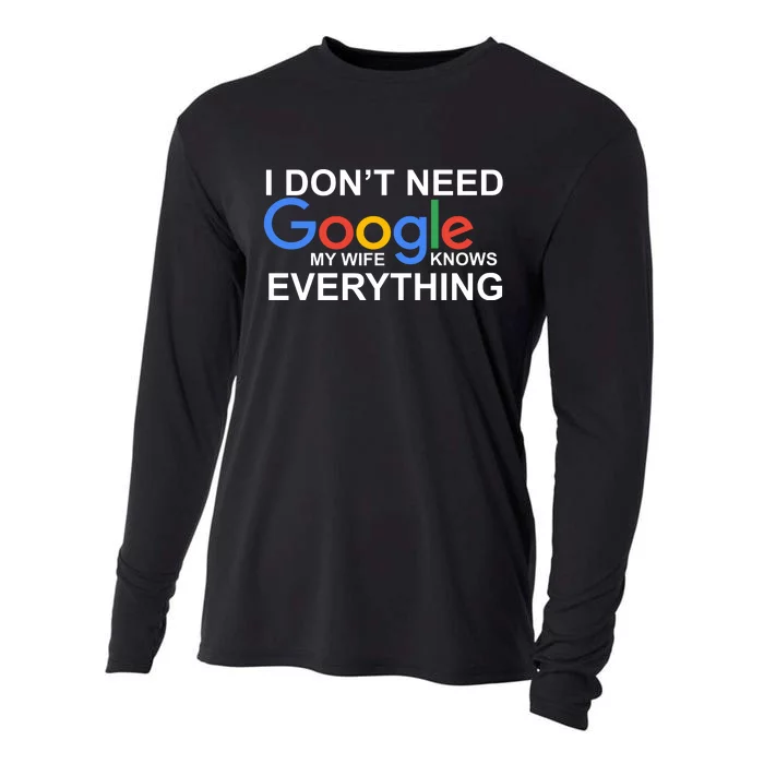 I Don't Need Google My Wife Knows Everything Cooling Performance Long Sleeve Crew