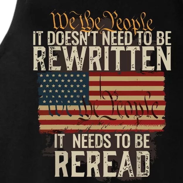 It Doesnt Need To Be Rewritten Constitution We The People Ladies Tri-Blend Wicking Tank