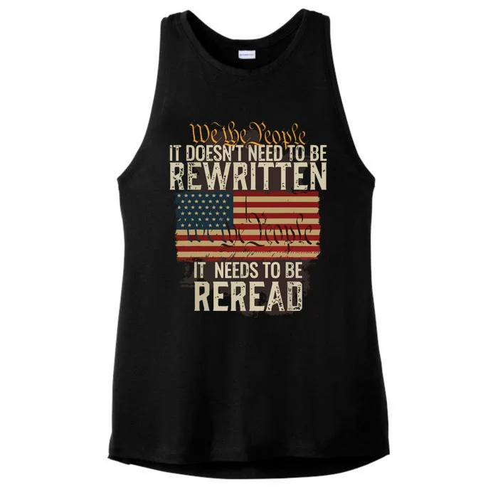 It Doesnt Need To Be Rewritten Constitution We The People Ladies Tri-Blend Wicking Tank