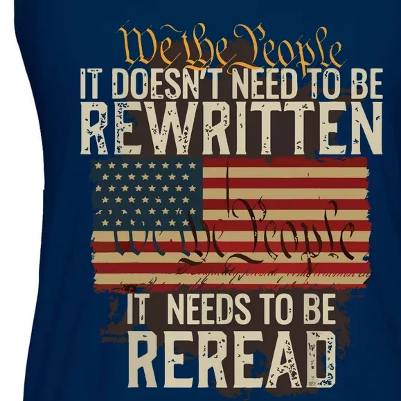 It Doesnt Need To Be Rewritten Constitution We The People Ladies Essential Flowy Tank