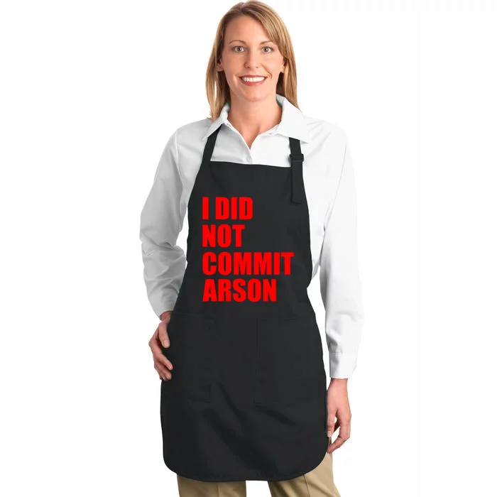 I Did Not Commit Arson Red Logo Full-Length Apron With Pocket