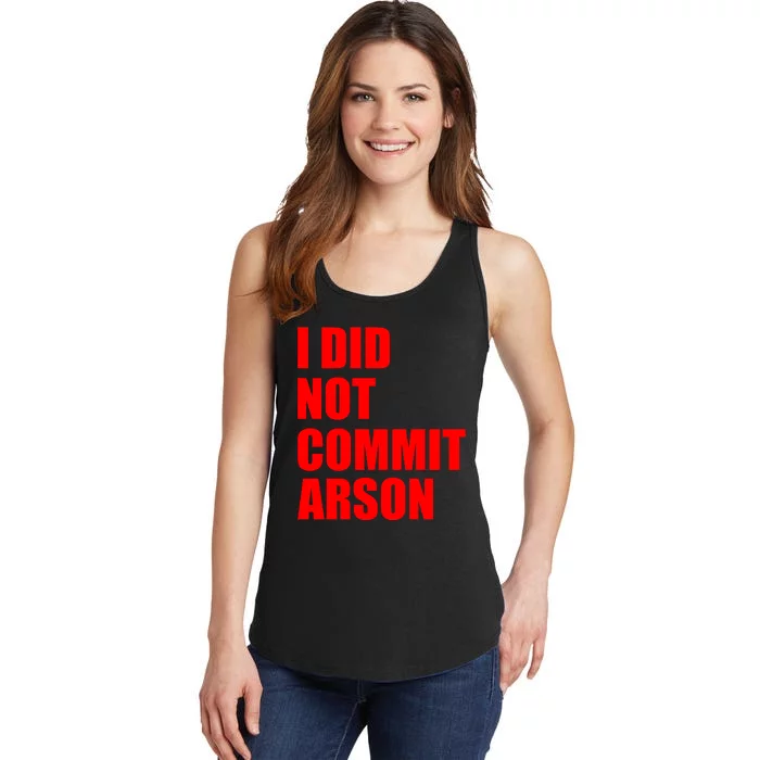 I Did Not Commit Arson Red Logo Ladies Essential Tank