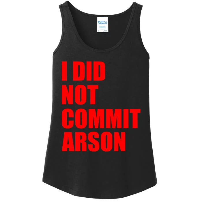 I Did Not Commit Arson Red Logo Ladies Essential Tank