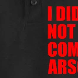 I Did Not Commit Arson Red Logo Dry Zone Grid Performance Polo