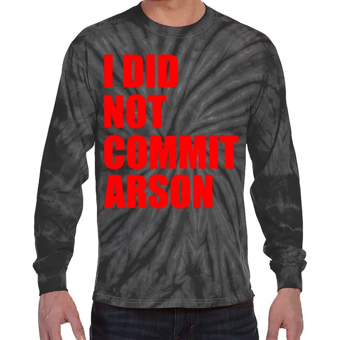 I Did Not Commit Arson Red Logo Tie-Dye Long Sleeve Shirt