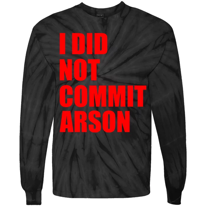 I Did Not Commit Arson Red Logo Tie-Dye Long Sleeve Shirt