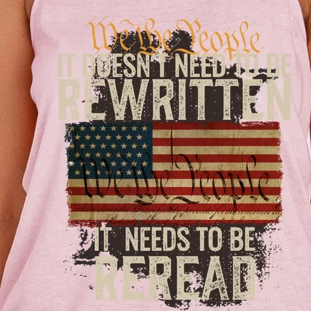 It DoesnT Need To Be Rewritten Constitution We The People Gift Women's Knotted Racerback Tank