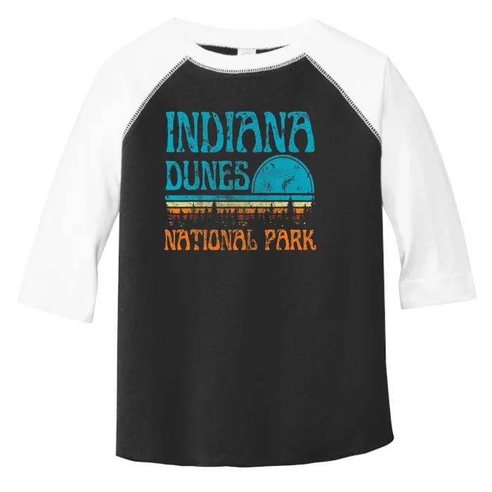 Indiana Dunes National Park Lake Michigan Retro Sunset Toddler Fine Jersey T-Shirt