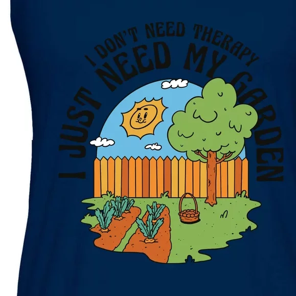 I Don't Need Therapy I Just Need My Garden Funny Ladies Essential Flowy Tank