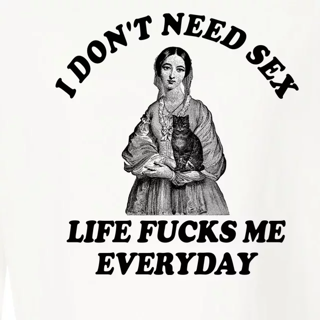 I Dont Need Sex Life Fucks Me Everyday Funny Cropped Pullover Crew