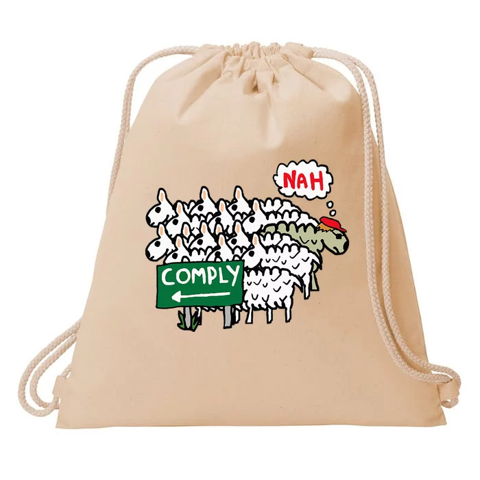 I Do Not Comply Drawstring Bag