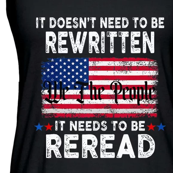 It Doesnt Need To Be Rewritten It Needs To Be Reread Ladies Essential Flowy Tank