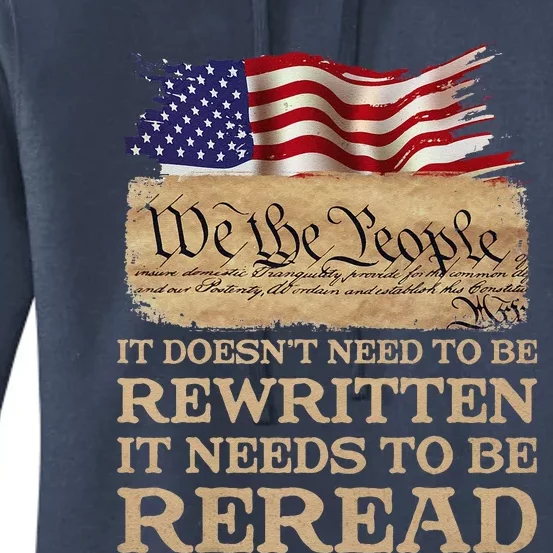 It DoesnT Need To Be Rewritten It Needs To Be Reread Women's Pullover Hoodie