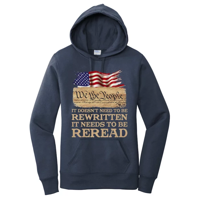 It DoesnT Need To Be Rewritten It Needs To Be Reread Women's Pullover Hoodie