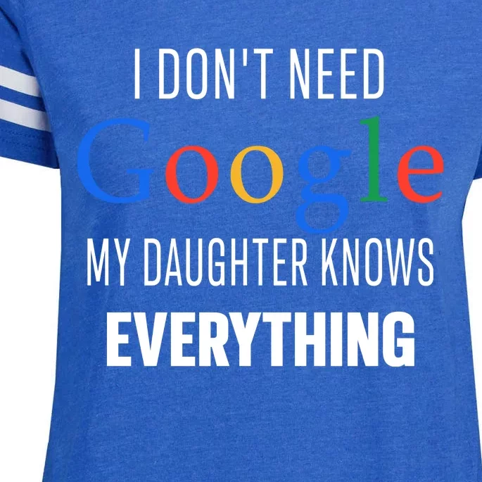 I Dont Need Google My Daughter Knows Everything Funny Dad Father Joke Enza Ladies Jersey Football T-Shirt