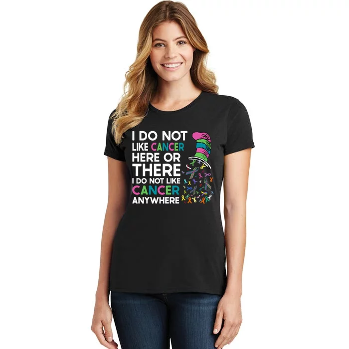 I Do Not Like Cancer Here Or There I Do Not Like Cancer Women's T-Shirt