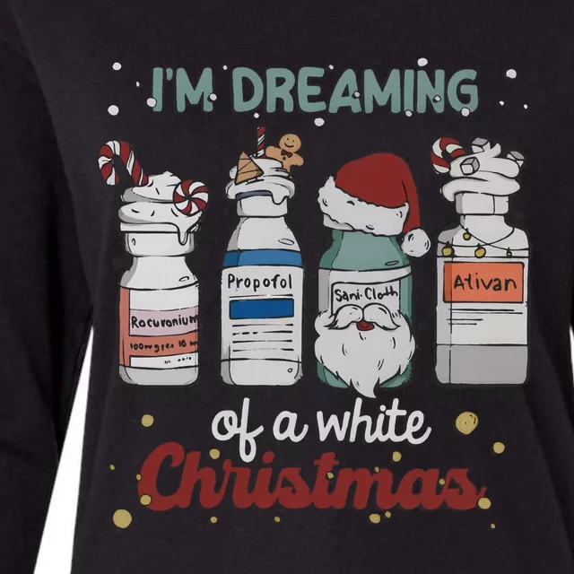 Im Dreaming Of A White Christmas Icu Crew Christmas Womens Cotton Relaxed Long Sleeve T-Shirt