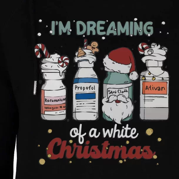 Im Dreaming Of A White Christmas Icu Crew Christmas Womens Funnel Neck Pullover Hood