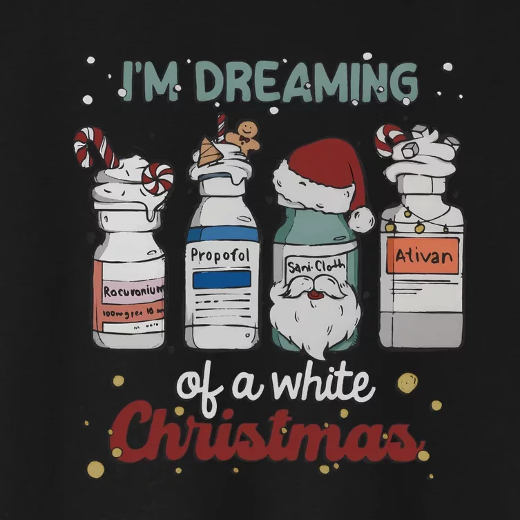 Im Dreaming Of A White Christmas Icu Crew Christmas Women's Crop Top Tee