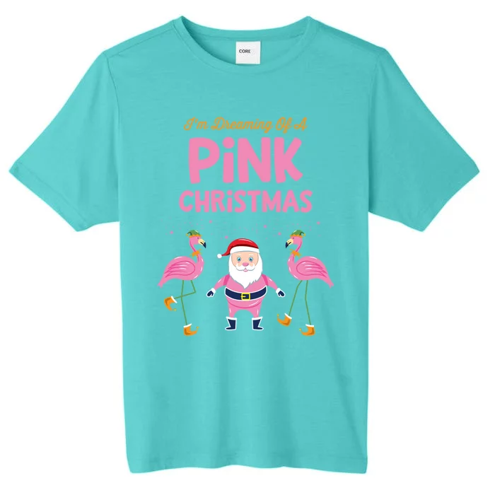 IM Dreaming Of A Pink Christmas Flamingo Santa Tropical Gift ChromaSoft Performance T-Shirt