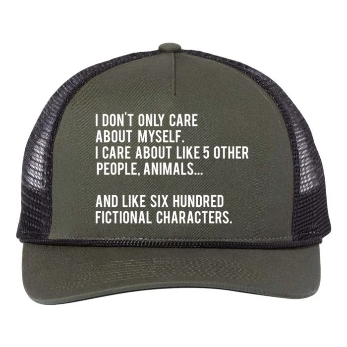 I Don&X27;T Only Care About Myself. I Care About Like 5 Other People Animals An Retro Rope Trucker Hat Cap